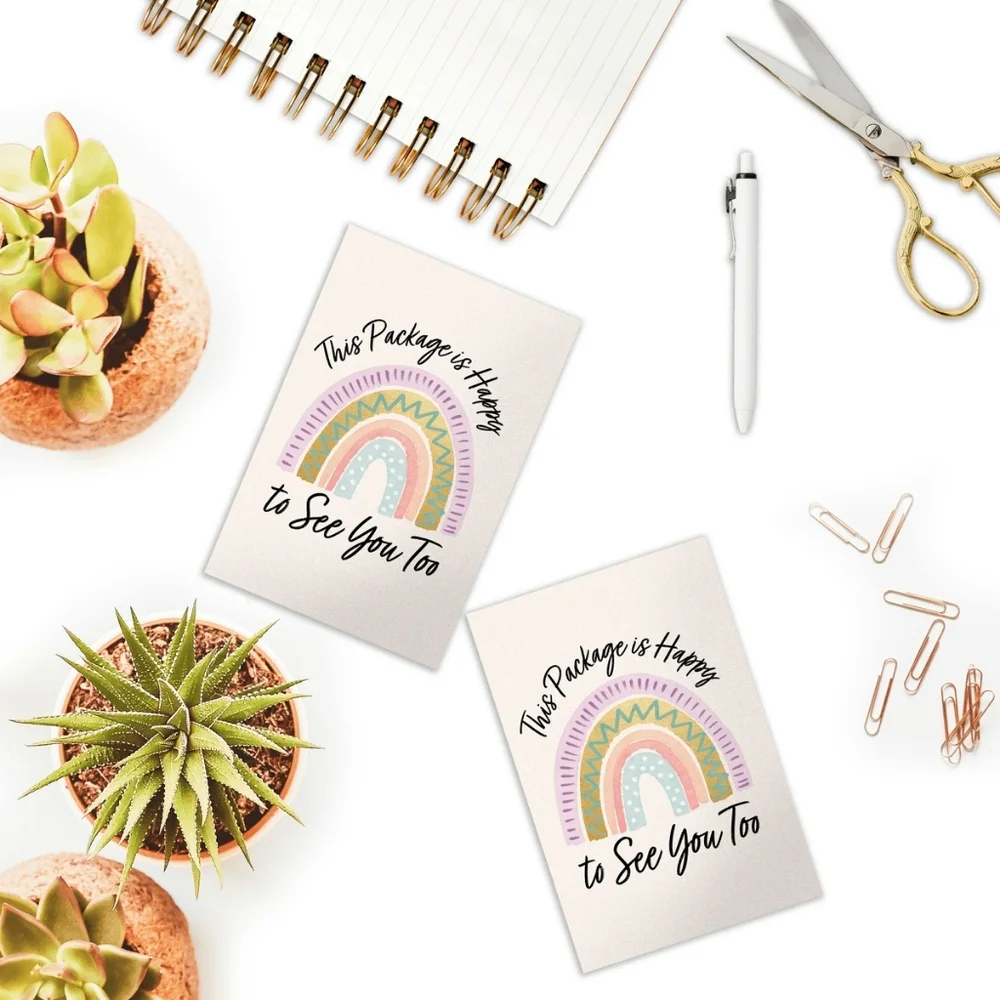 25 Pack Thank you Cards Rainbows Insert Cards 4x6